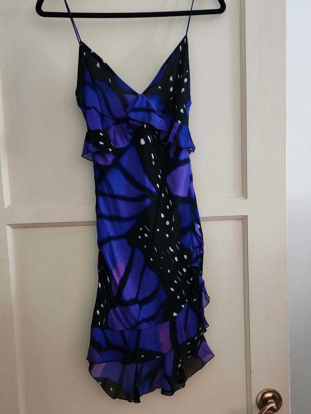 Rat & Boa Beatriz Dress- Purple and Black Ruffle Midi Slip Dress